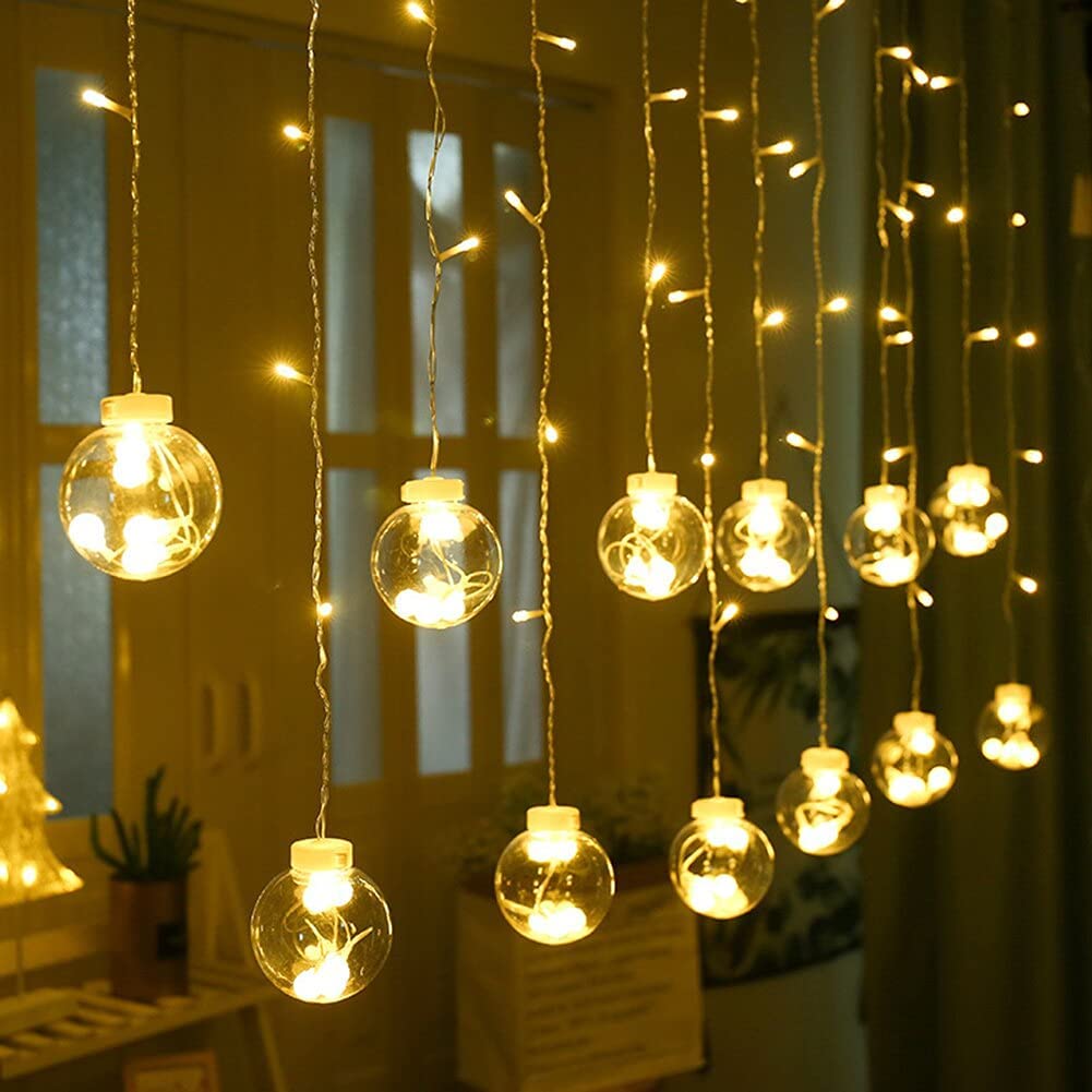 DECAWALL Unbreakable Ball Lights – 6 Big & 6 Small Balls with 108 LEDs in Warm White and Golden