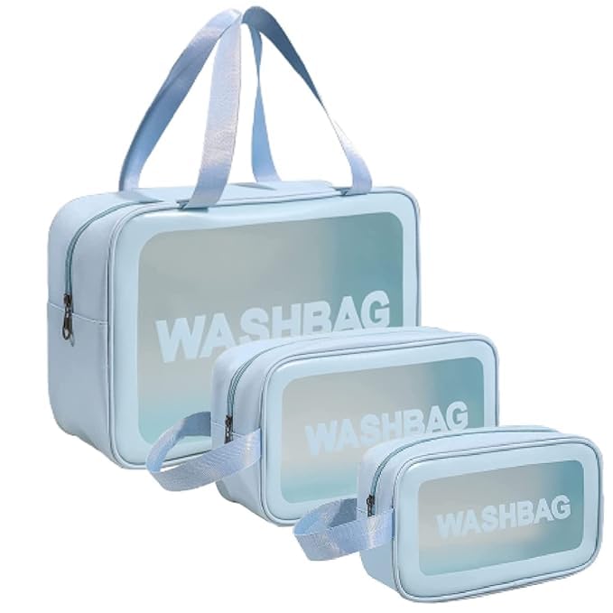 DECAWALL Washbag Set of 3 – Cosmetic, Toiletry, and Travel Organizer Bags