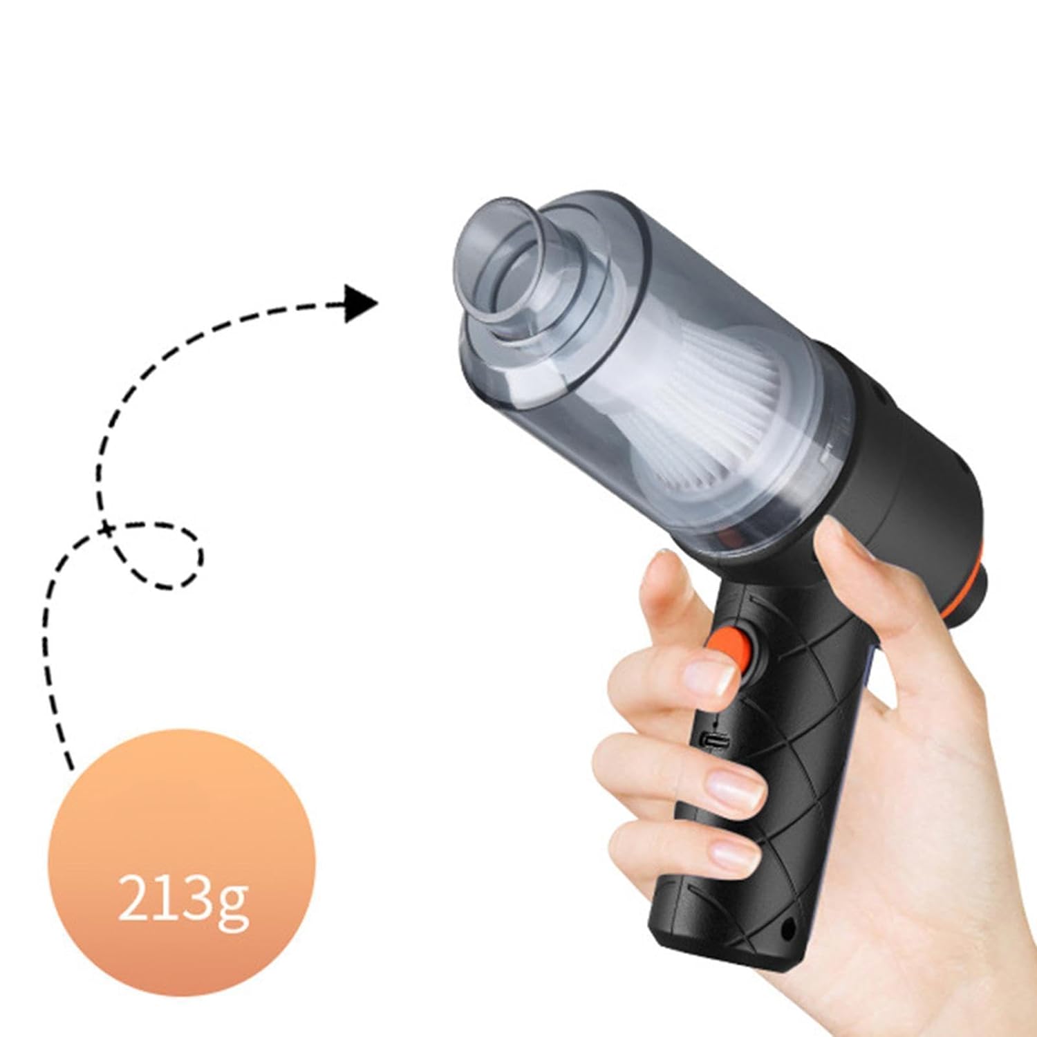 DECAWALL car vacuum cleaner with attachments and charging cable