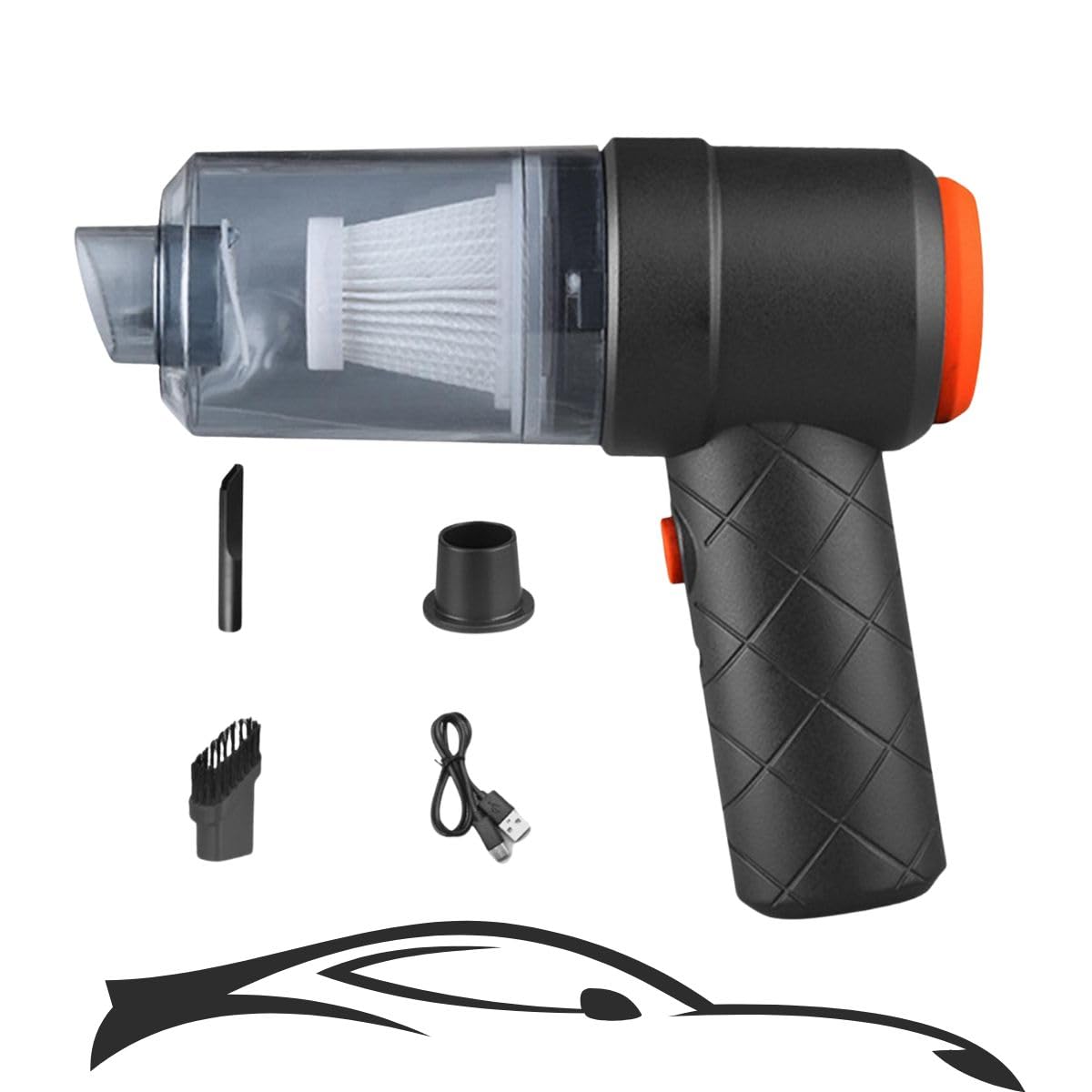 DECAWALL handheld vacuum cleaner in use for car cleaning