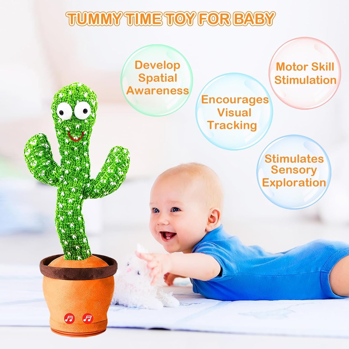 Dancing cactus toy singing and wriggling on a table