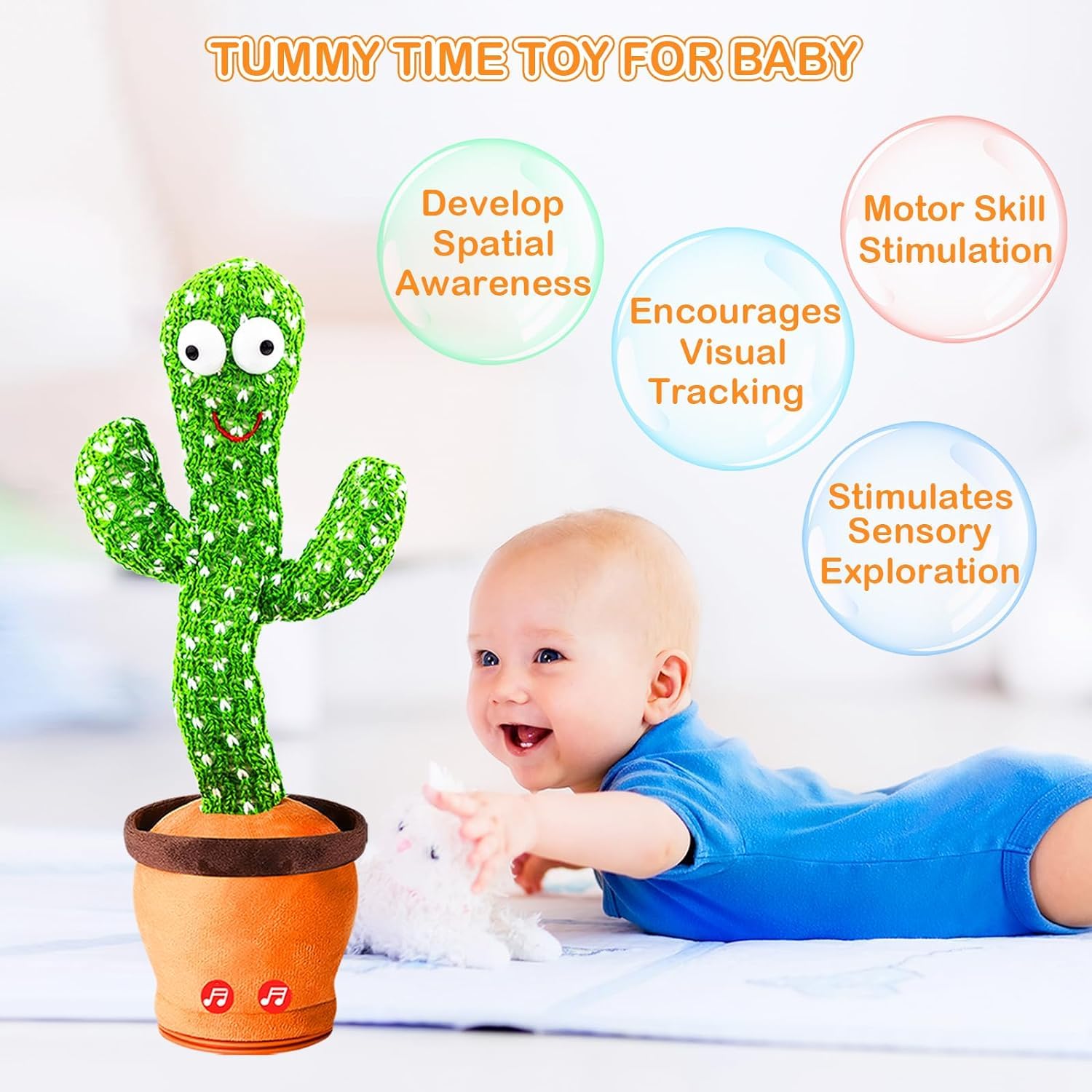 Dancing cactus toy singing and wriggling on a table