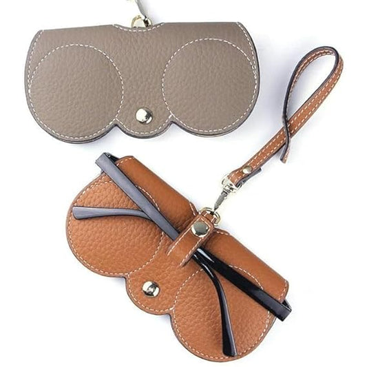 Decawall 2-pair sunglasses case with artificial leather and button closure