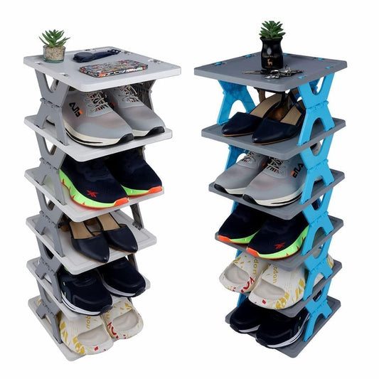 Decawall 6-layer stackable shoe rack with a sleek design