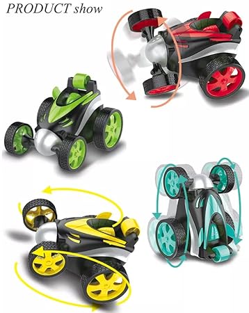 Decawall remote control stunt car with 360° rotation in action