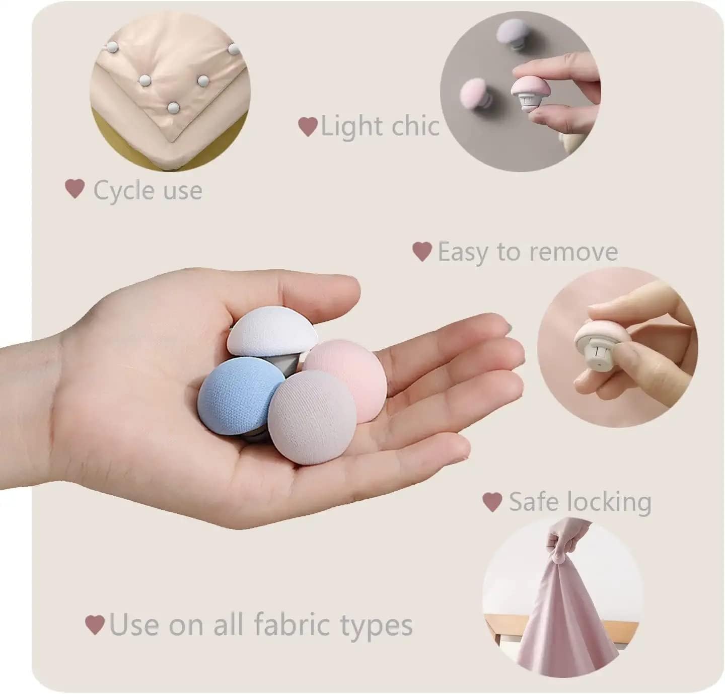Demonstration of one-key unlock bed sheet clips for convenience