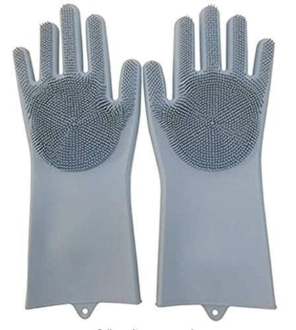 Detail shot of Decawall silicone gloves showing texture and flexibility