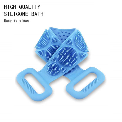 Double-sided silicone scrubber for back and body cleaning
