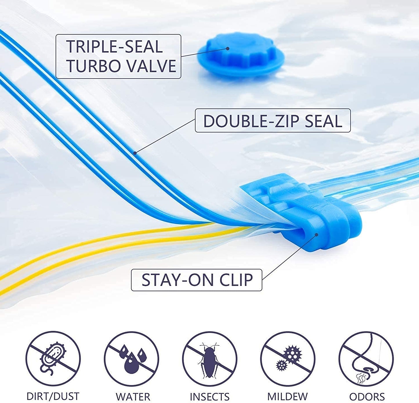 Easy compression of clothes with DECAWALL vacuum storage bags