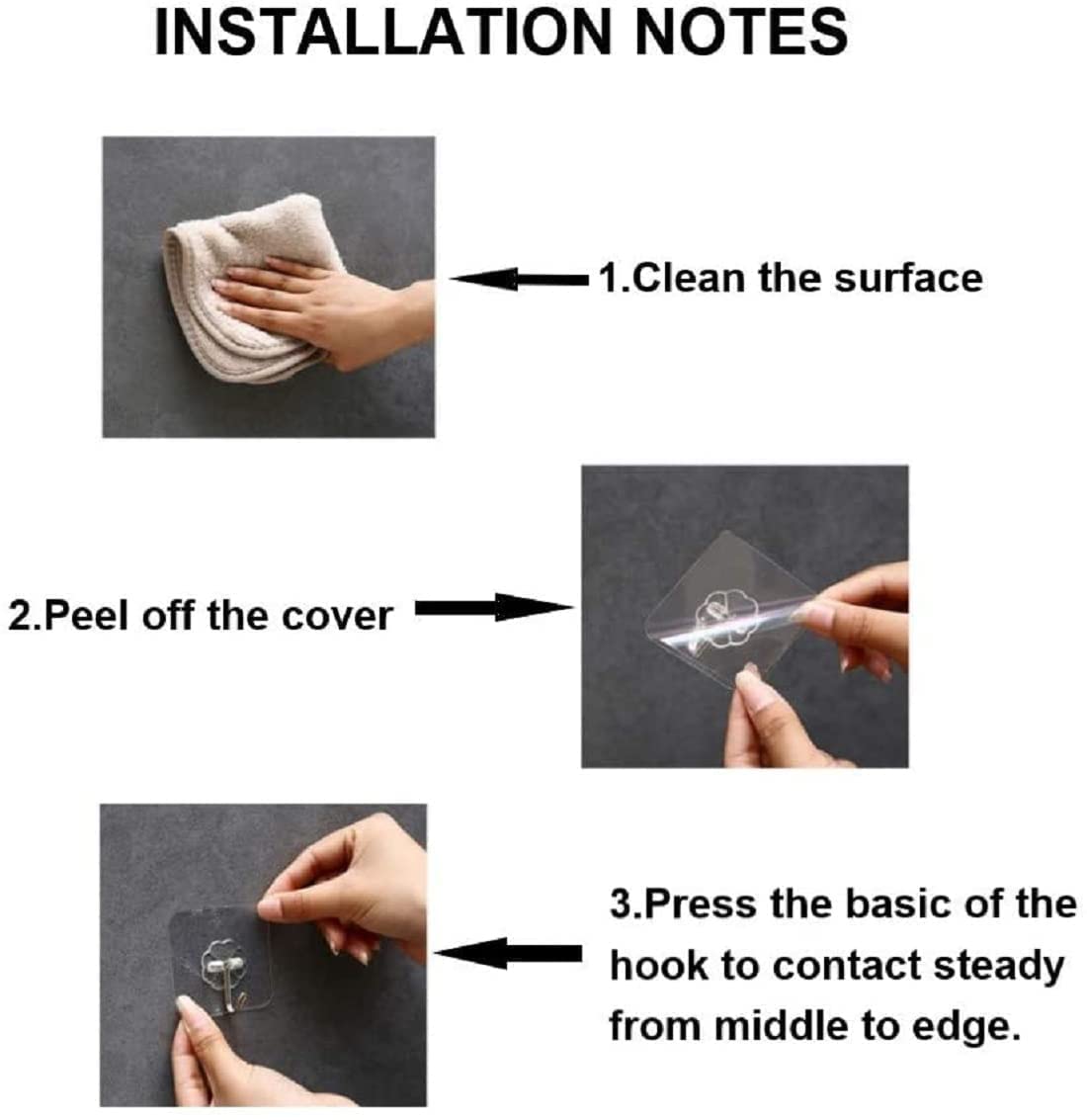 Easy installation of wall hooks without nails
