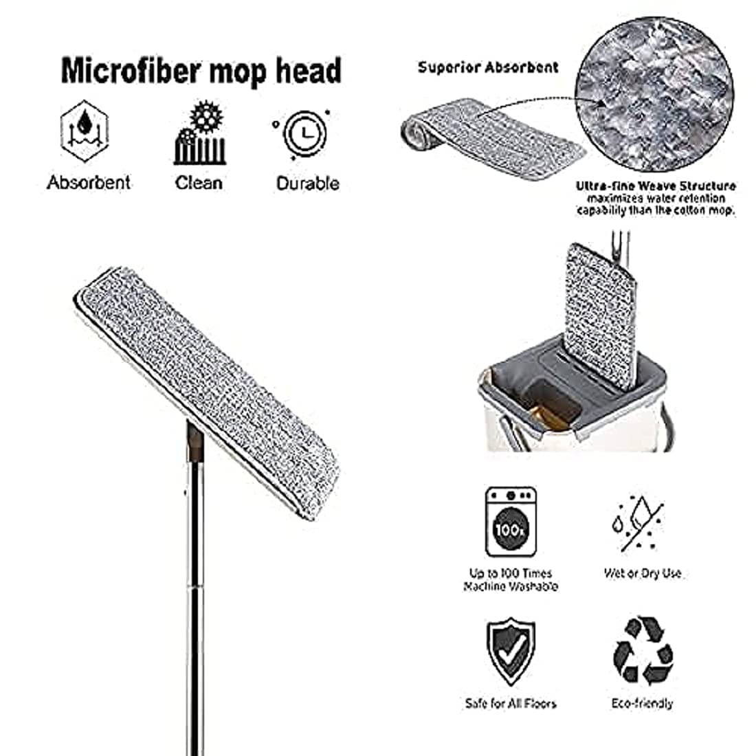 Effective floor cleaning with microfiber flat mop