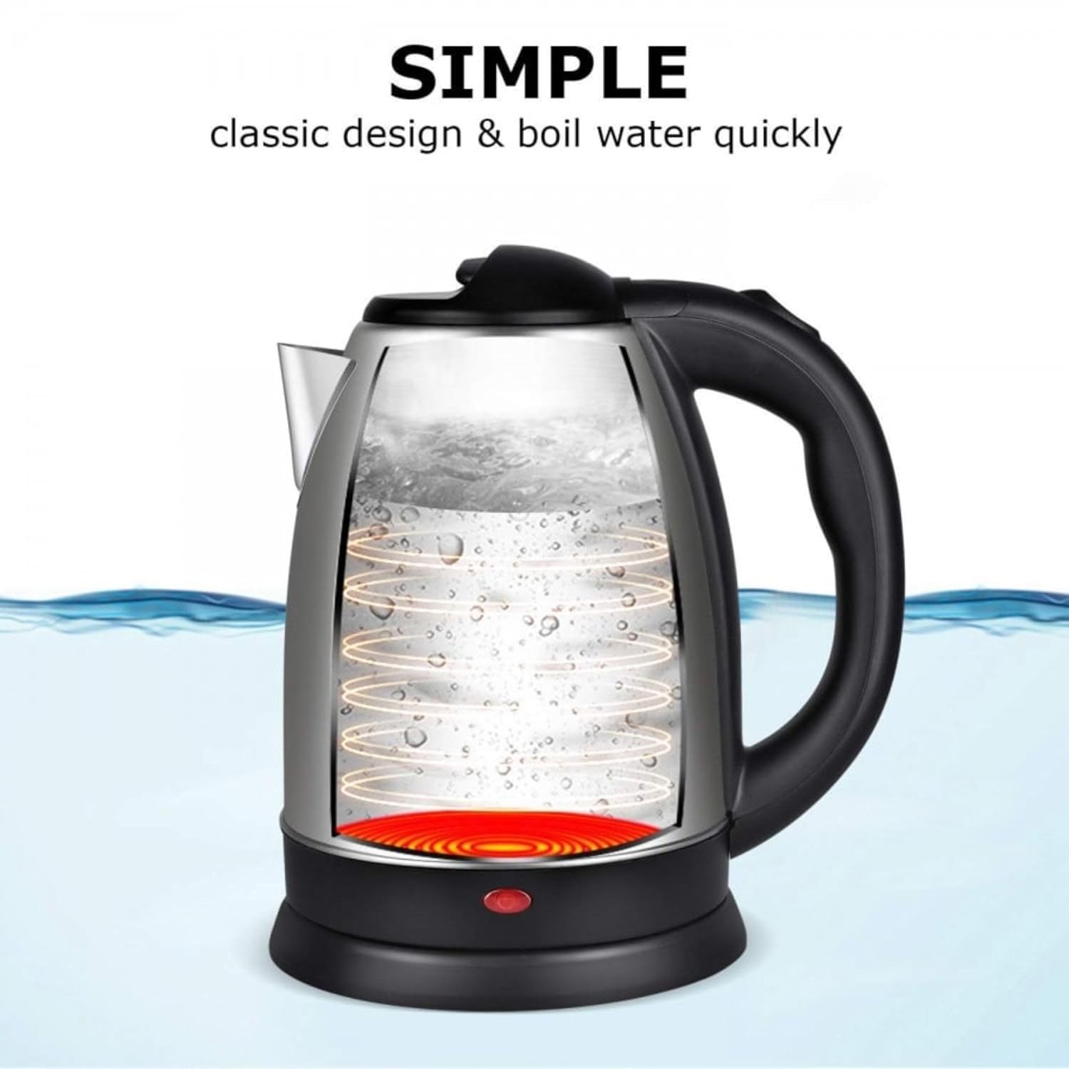 Electric kettle for tea, coffee, milk, and water heating