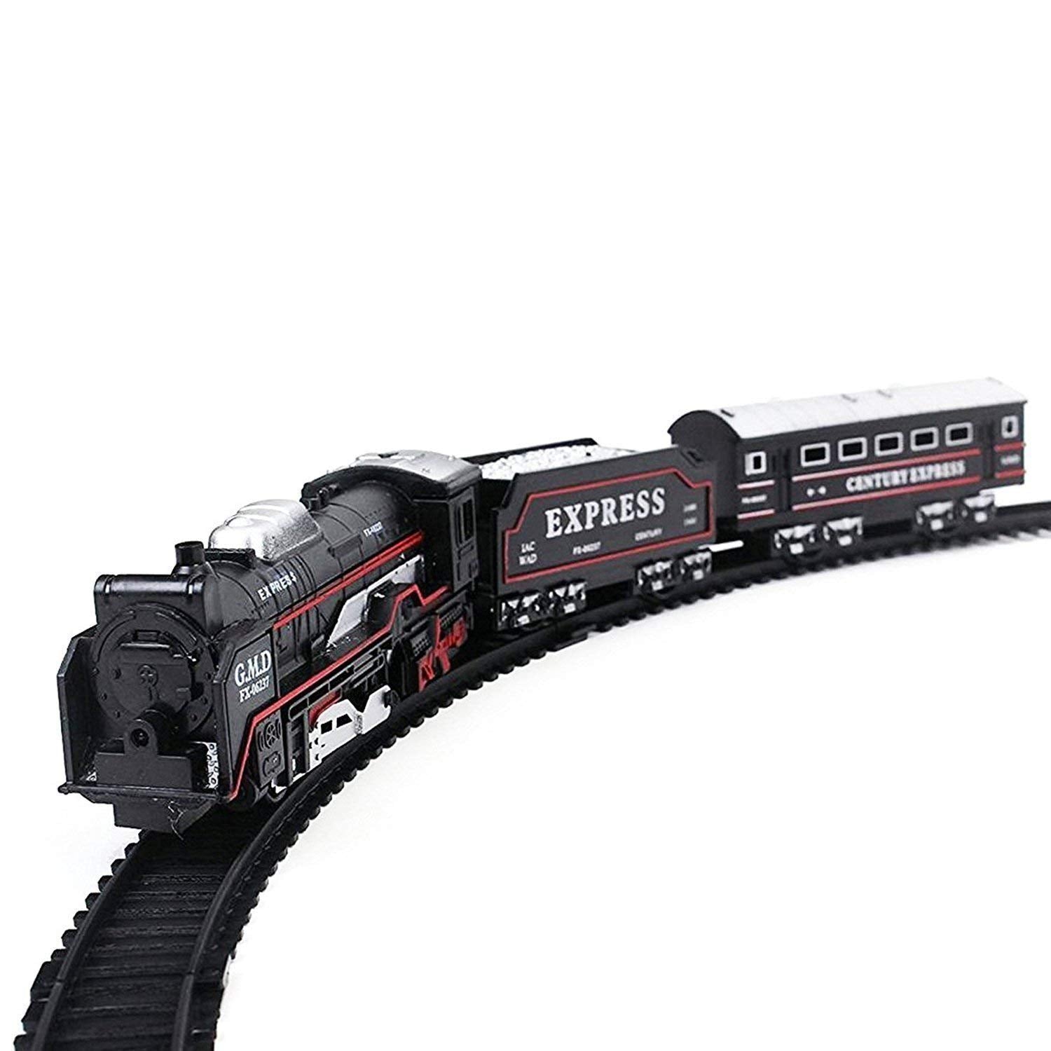 High-speed electric train running on the track from the DECAWALL toy set