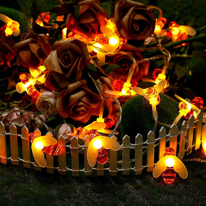 Honey Bee String Lights - 25 LED Warm White for Indoor & Outdoor Decor