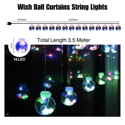  LED string lights hanging indoors as part of home decor