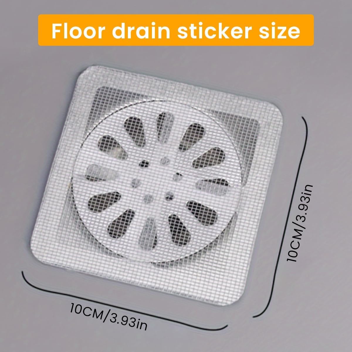 Mesh sticker catching hair and debris in a drain