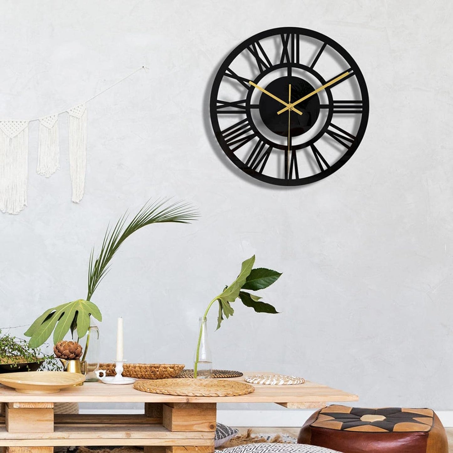 Metal wall clock adding sophistication to an office environment