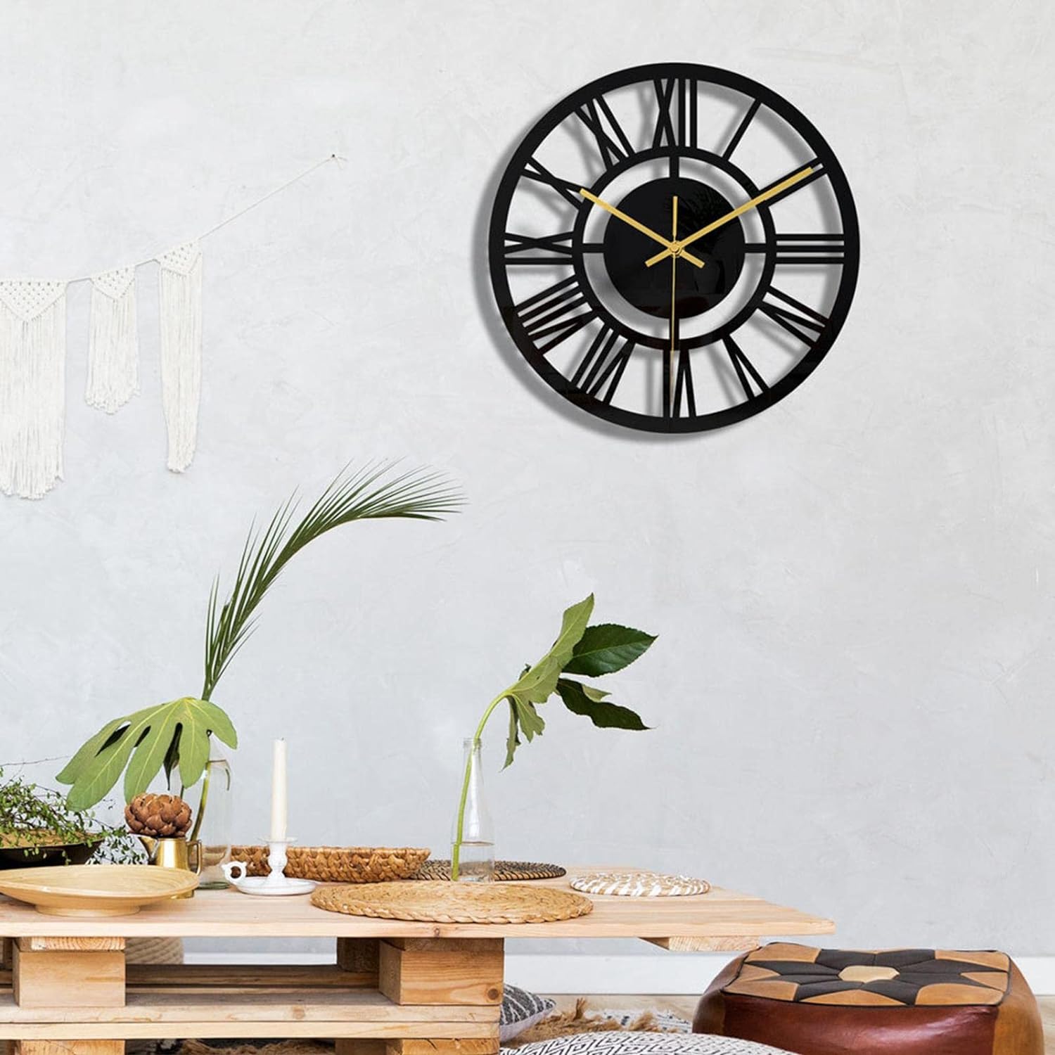 Metal wall clock adding sophistication to an office environment
