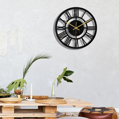 Metal wall clock adding sophistication to an office environment