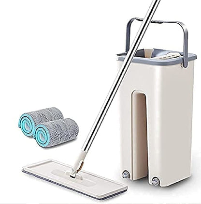Microfiber Flat Mop with Bucket and Reusable Pads