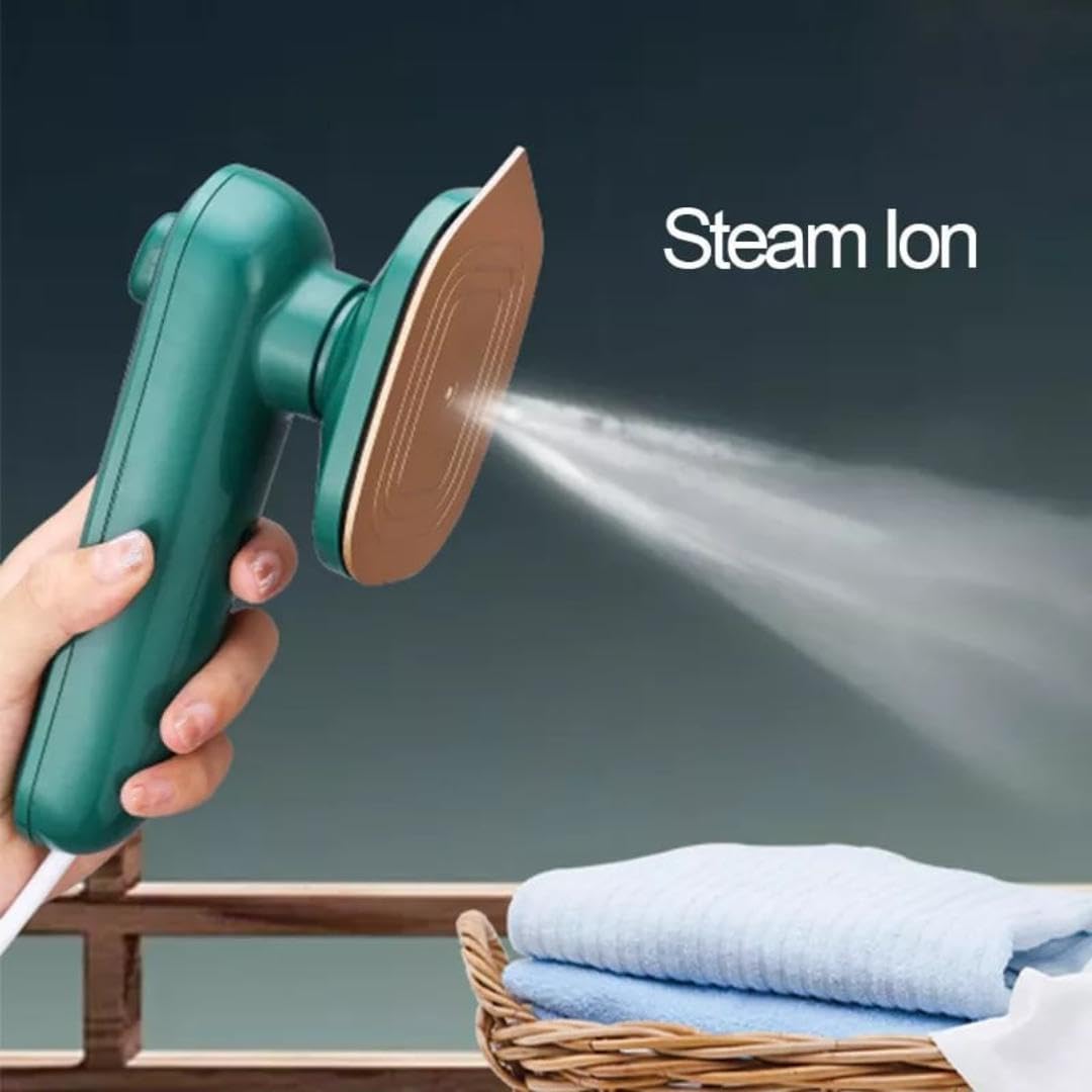 Mini travel iron being used for both dry and wet ironing on different fabrics