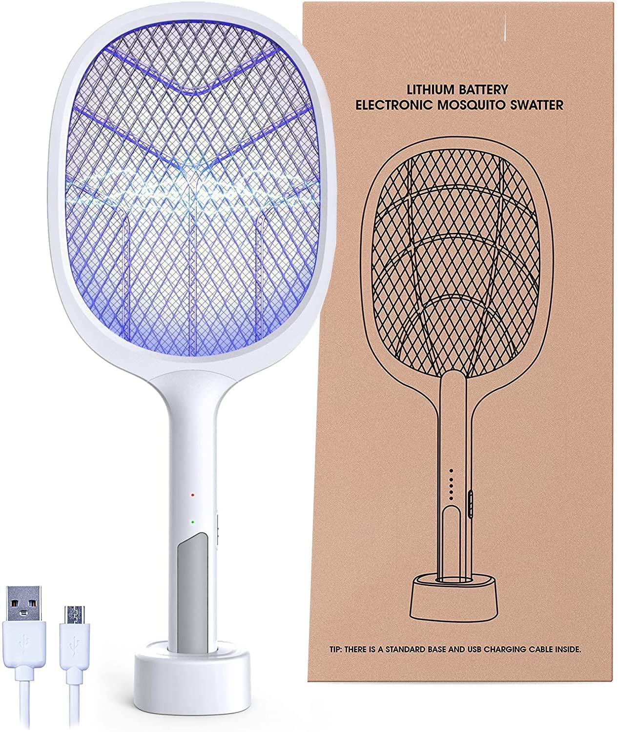 Mosquito racket in AutoKill mode for hands-free operation