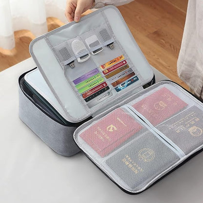  Organizer in use for travel, with documents being stored or removed