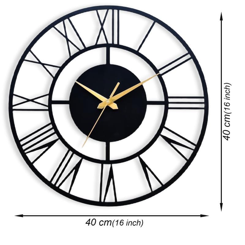 Roman numeral clock face with antique metal finish