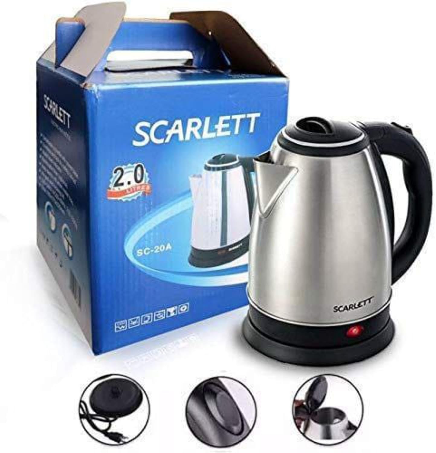 Scarlett stainless steel electric kettle for boiling water
