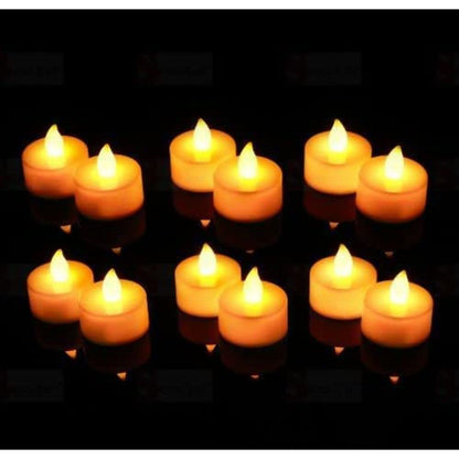 Set of 12 yellow candles for elegant home or birthday decoration