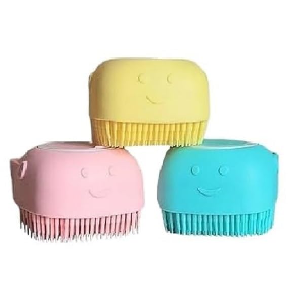 Silicone Body Scrubber with Built-In Soap Dispenser – Multicolor