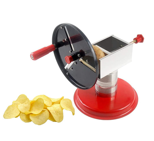 Stainless steel potato chips slicer with sharp blade and manual operation handle