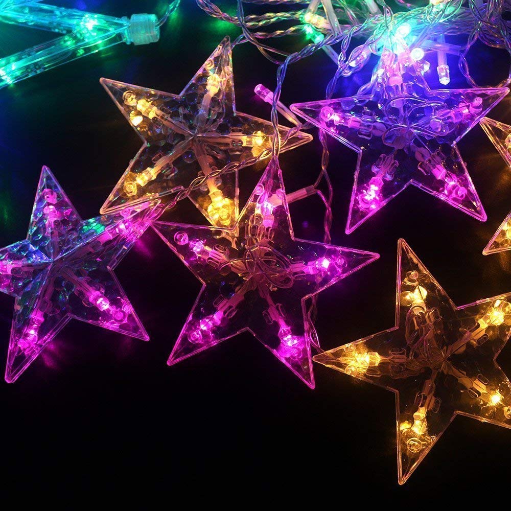 String lights used to decorate a party venue