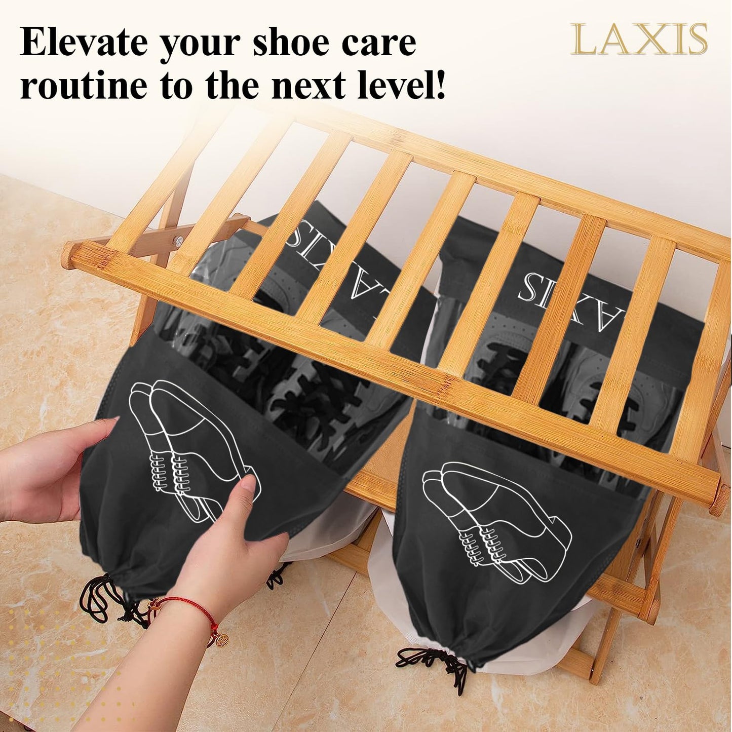 Sturdy material and zipper design for shoe storage