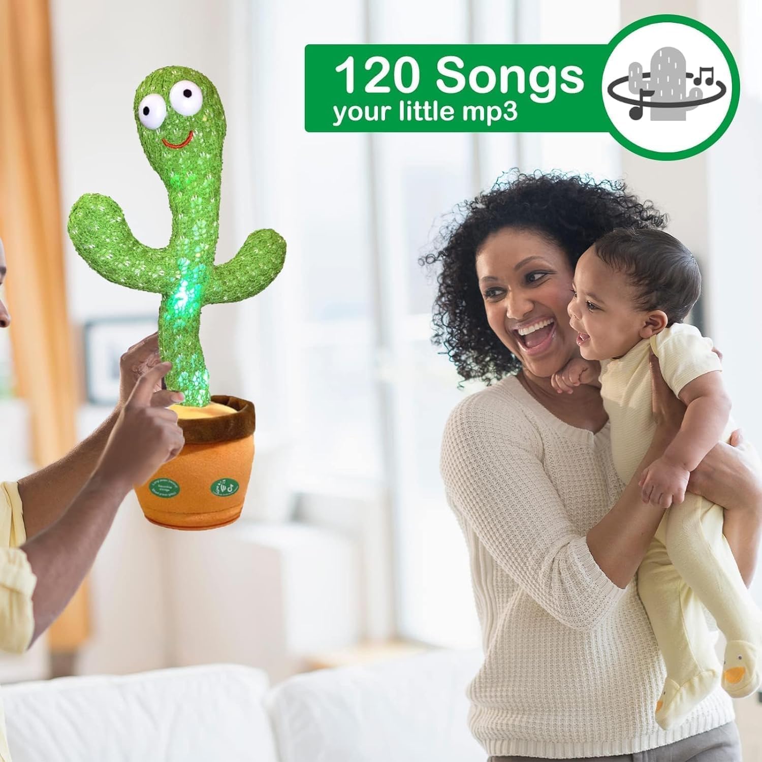 Talking cactus toy repeating a child’s voice
