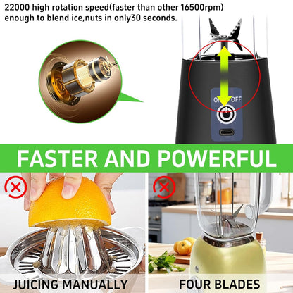 USB blender doubling as a power bank for charging devices