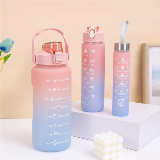 Unbreakable Motivational Water Bottle with Time Marker – BPA-Free, Leakproof