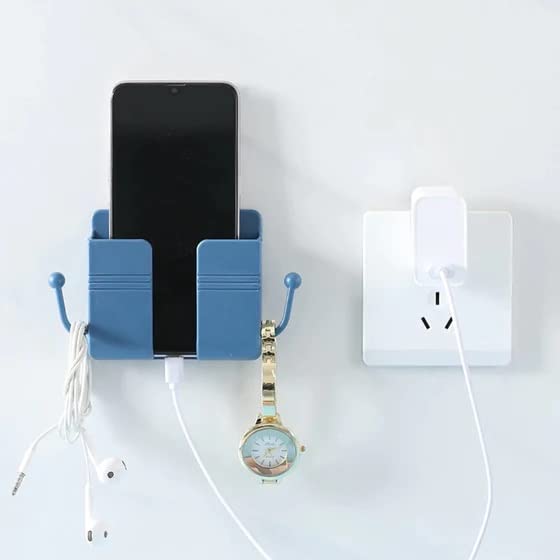Wall-mounted phone holder in a living room or kitchen