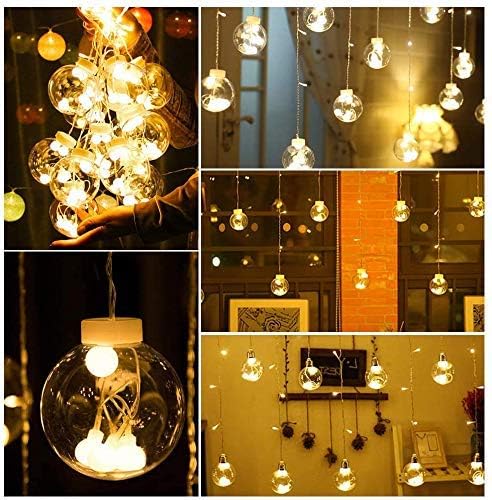 Warm white and golden ball lights used for indoor party decorations

