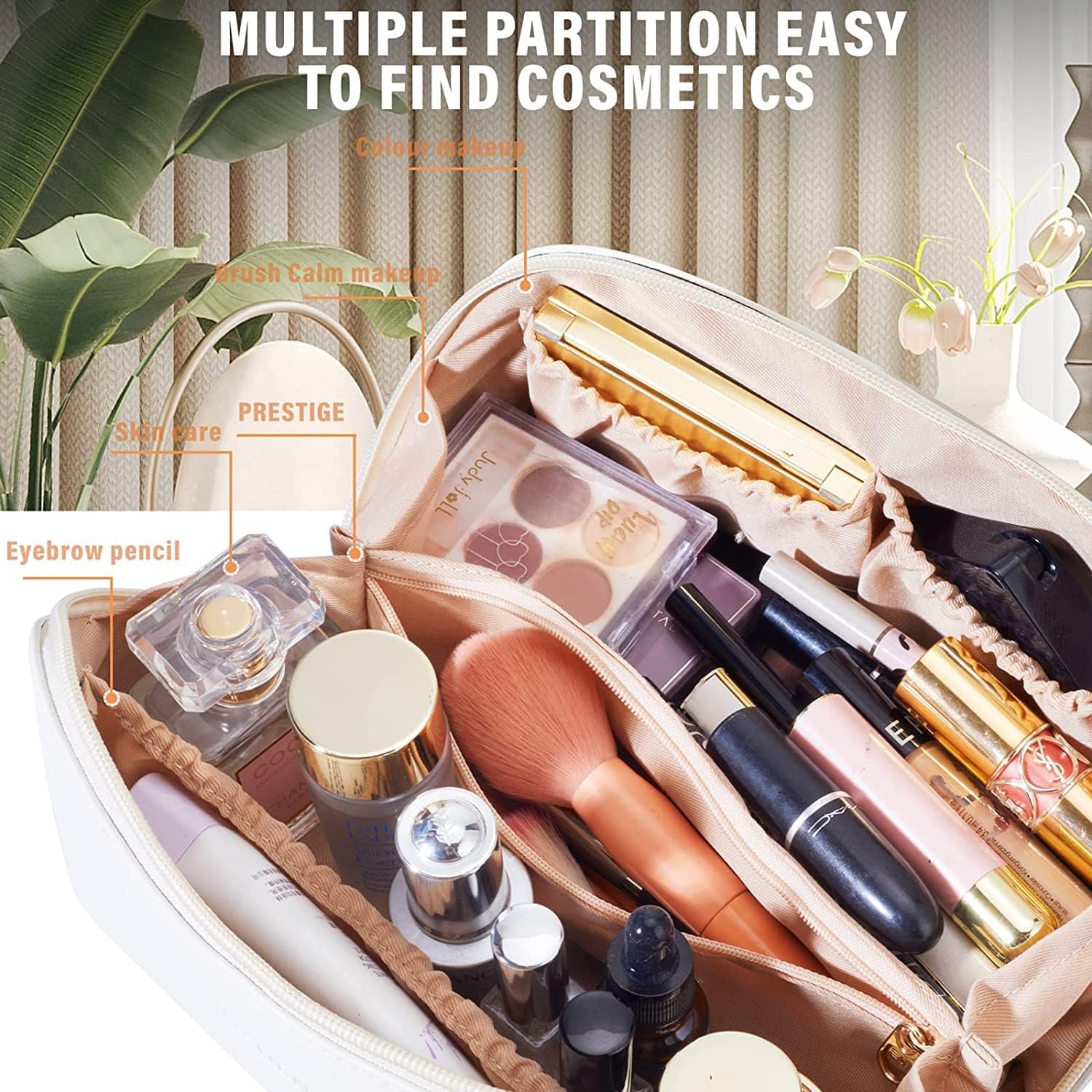 Waterproof PU leather travel cosmetic bag for women