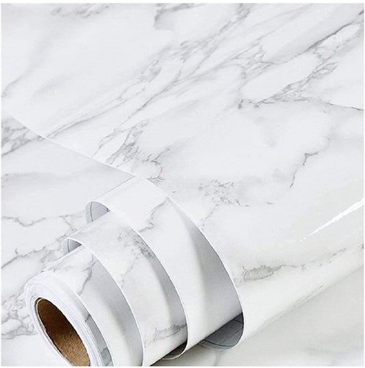 White marble self-adhesive sheet for kitchen countertops
