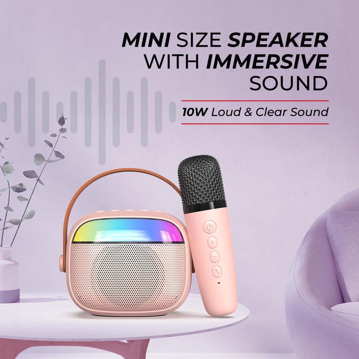Wireless mic with built-in speaker for karaoke fun